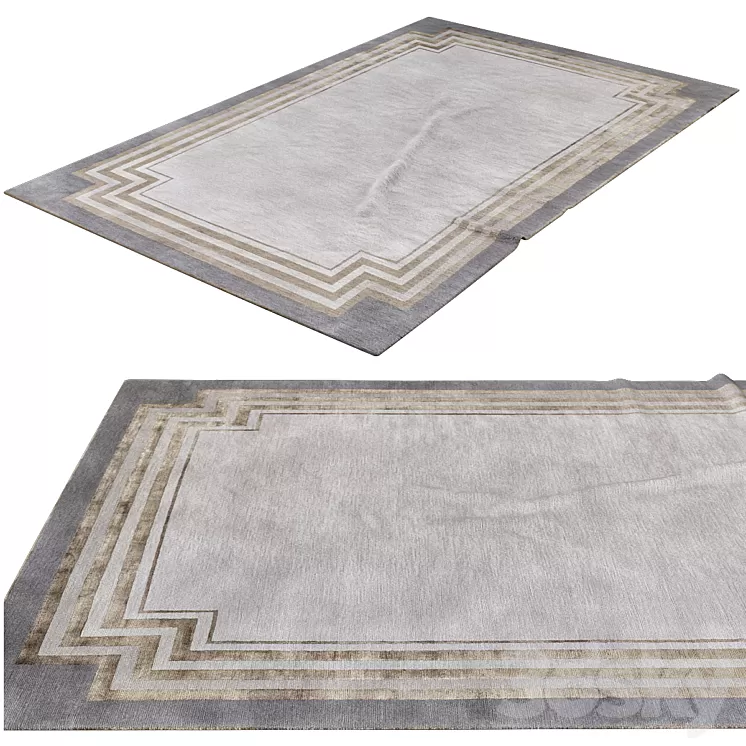 Deco Border Rug by Tim Gosling – THE RUG COMPANY 3D Model