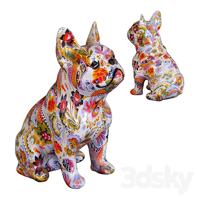 Deco Figure French Bulldog 3D Model