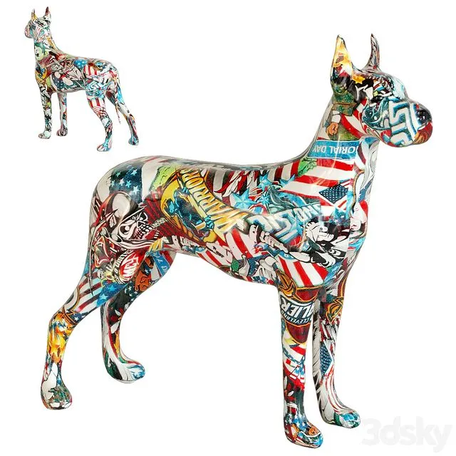 Deco Figurine Comic Dog Maddox by Kare Design 3D Model