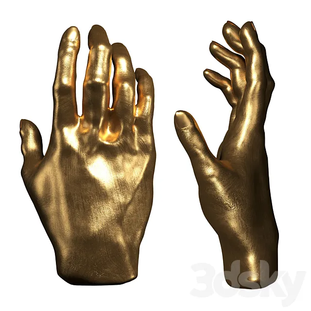Deco Object Mano Gold kare 3D Model