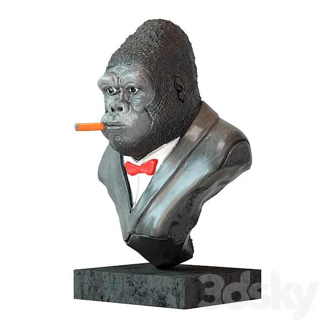 Deco object smoking gorilla 3DModel