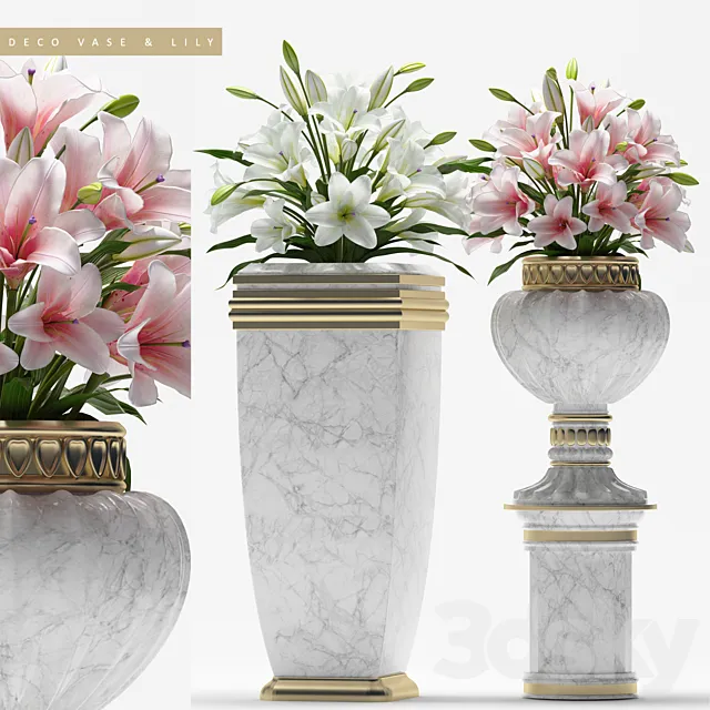 DECO VASE & LILY 3DModel
