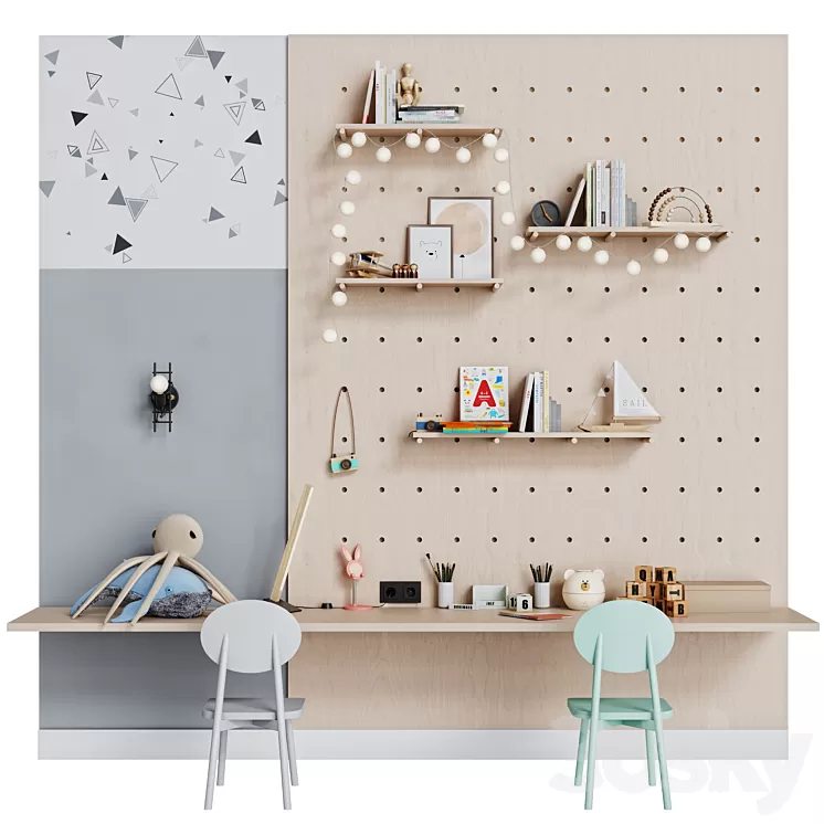 Decor and furniture for children's Set-001 3D Model Free