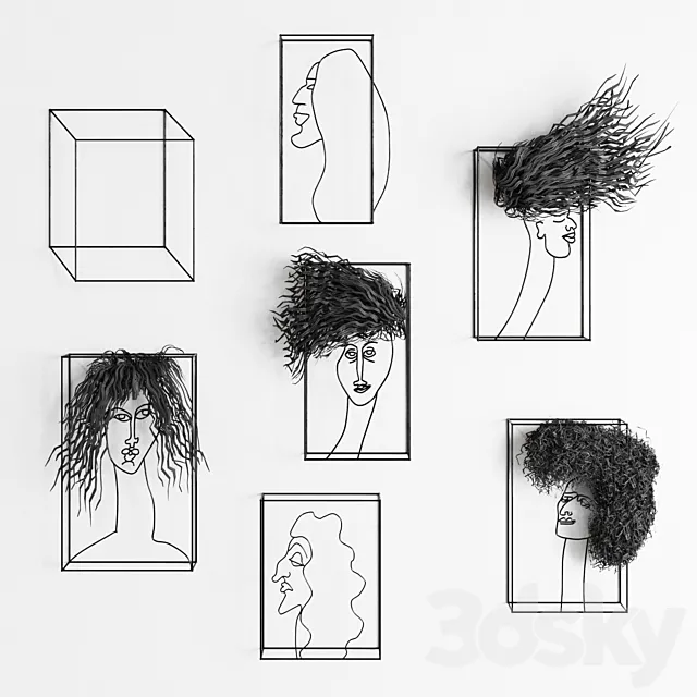 Decor Art Set Womans metal 3DModel