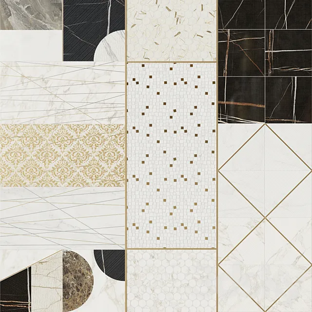 Decor Charme Deluxe Italon Geometry set2 3D Model