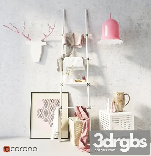 Decor For Bathroom Staircase Hanger 3D Model Free