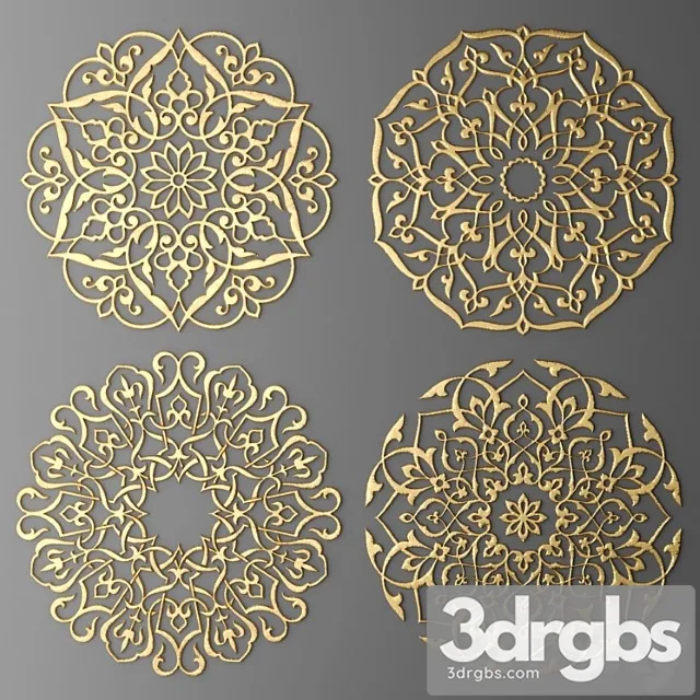 Decor For The Ceiling Rosette Carving Arabic Oriental 3D Model Free