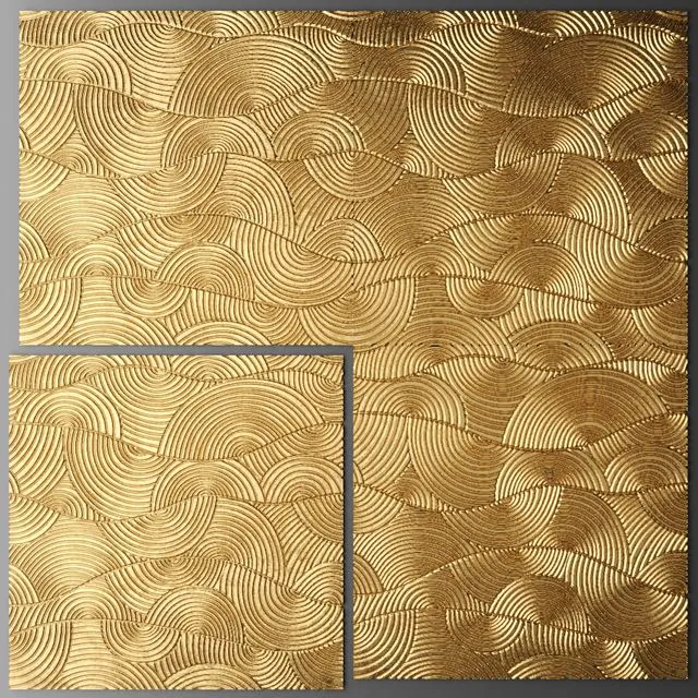 Decor for wall. Panel. 3D Gold 3D Model