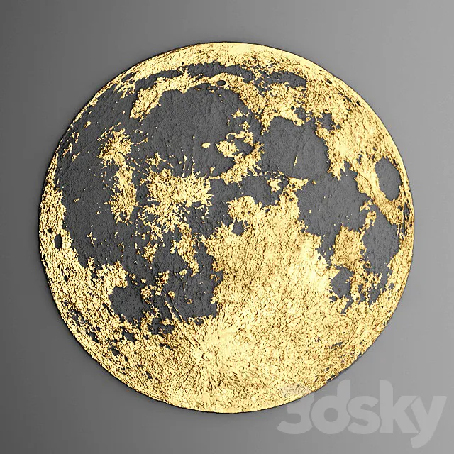 Decor for wall. Panel. Moon. 3DModel