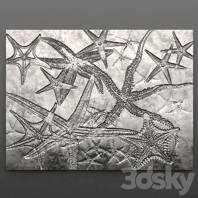 Decor for wall. Panel. Starfish 3D Model