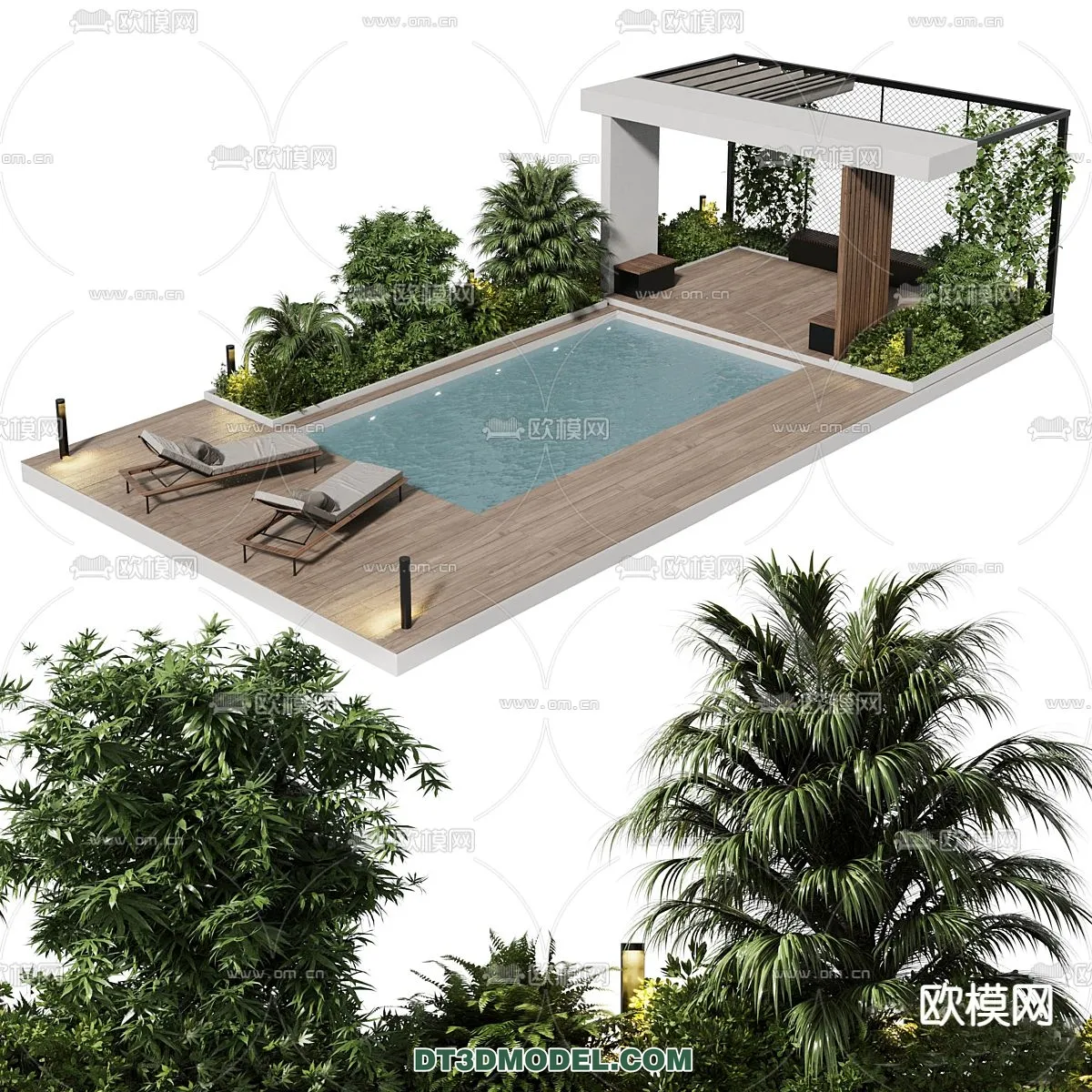 DECOR HELPER - EXTERIOR - POOL - CORONA - 3D MODEL - 1043