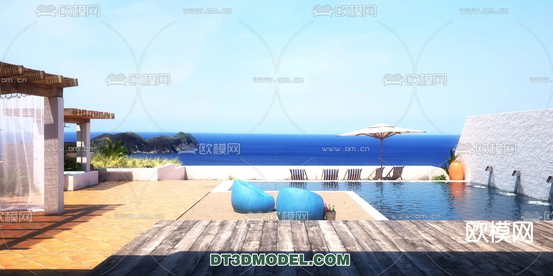 DECOR HELPER - EXTERIOR - POOL - CORONA - 3D MODEL - 1046