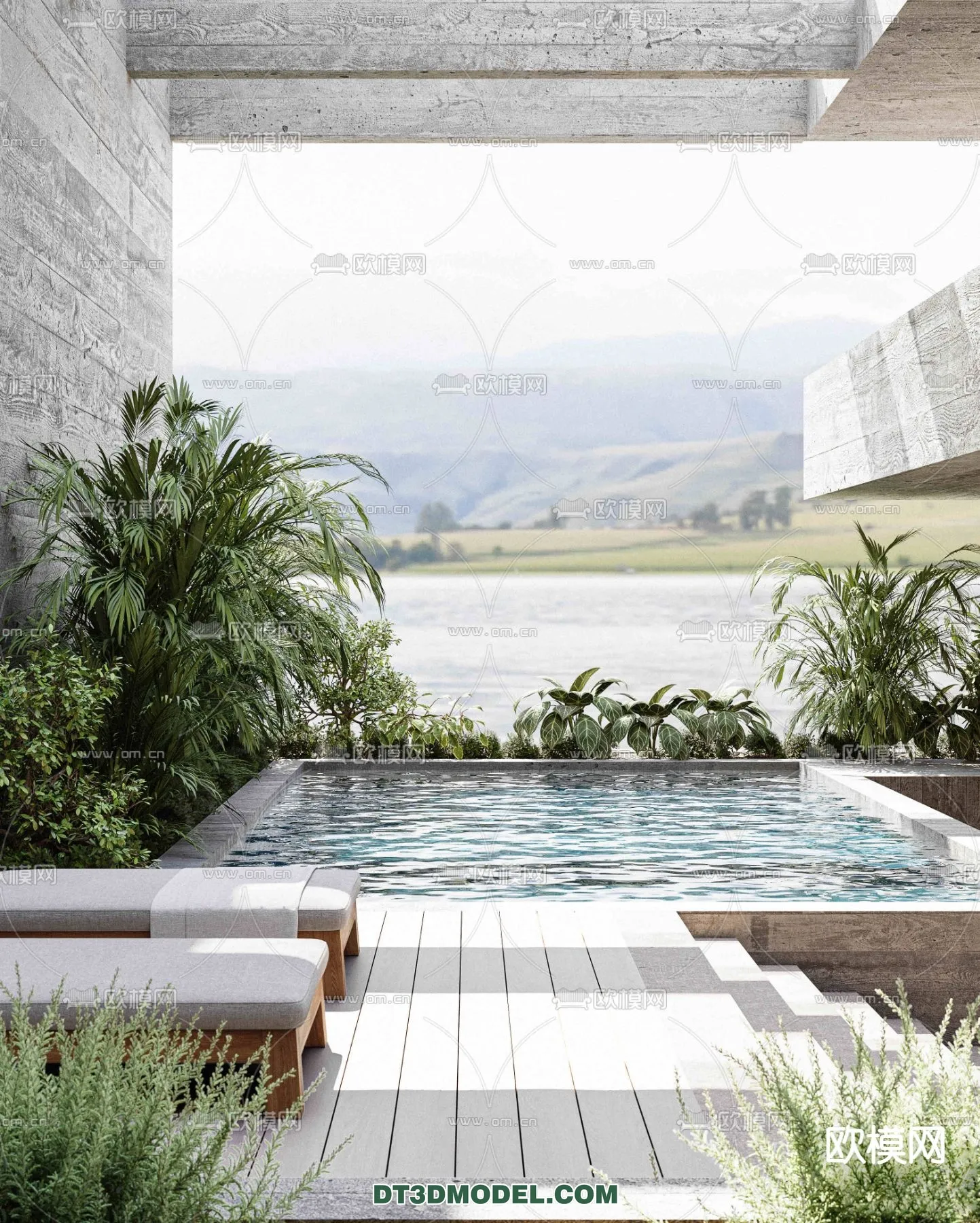 DECOR HELPER - EXTERIOR - POOL - CORONA - 3D MODEL - 1054