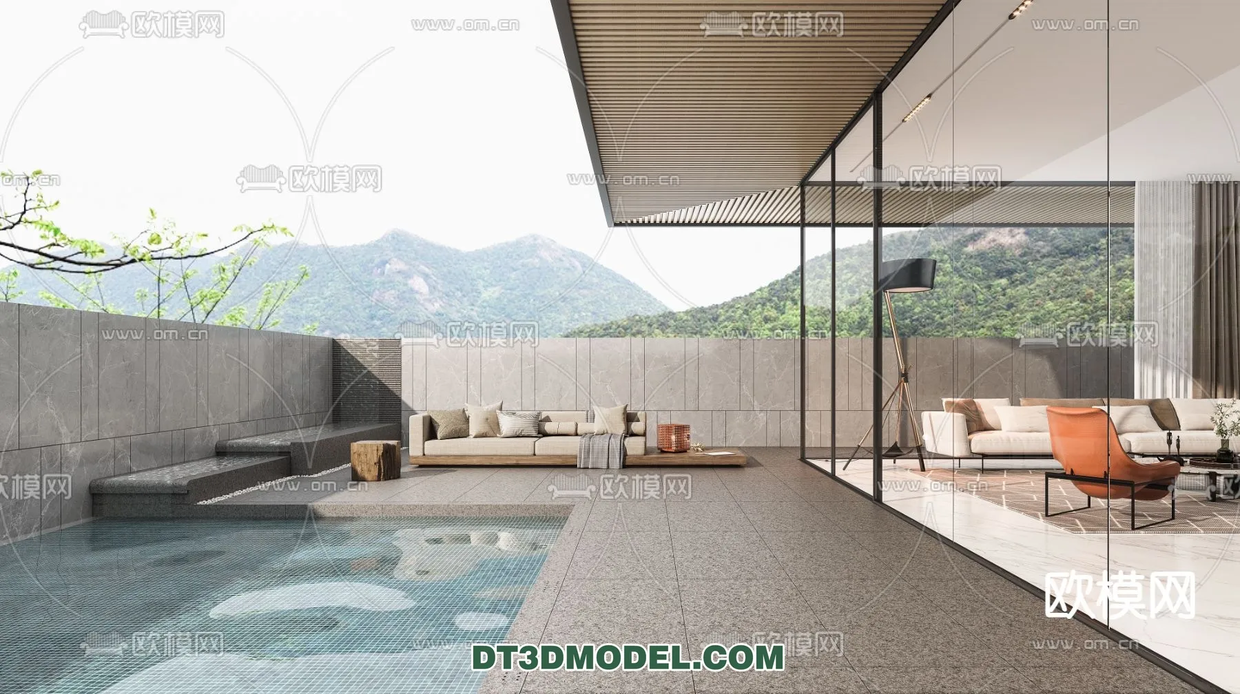 DECOR HELPER - EXTERIOR - POOL - CORONA - 3D MODEL - 1071