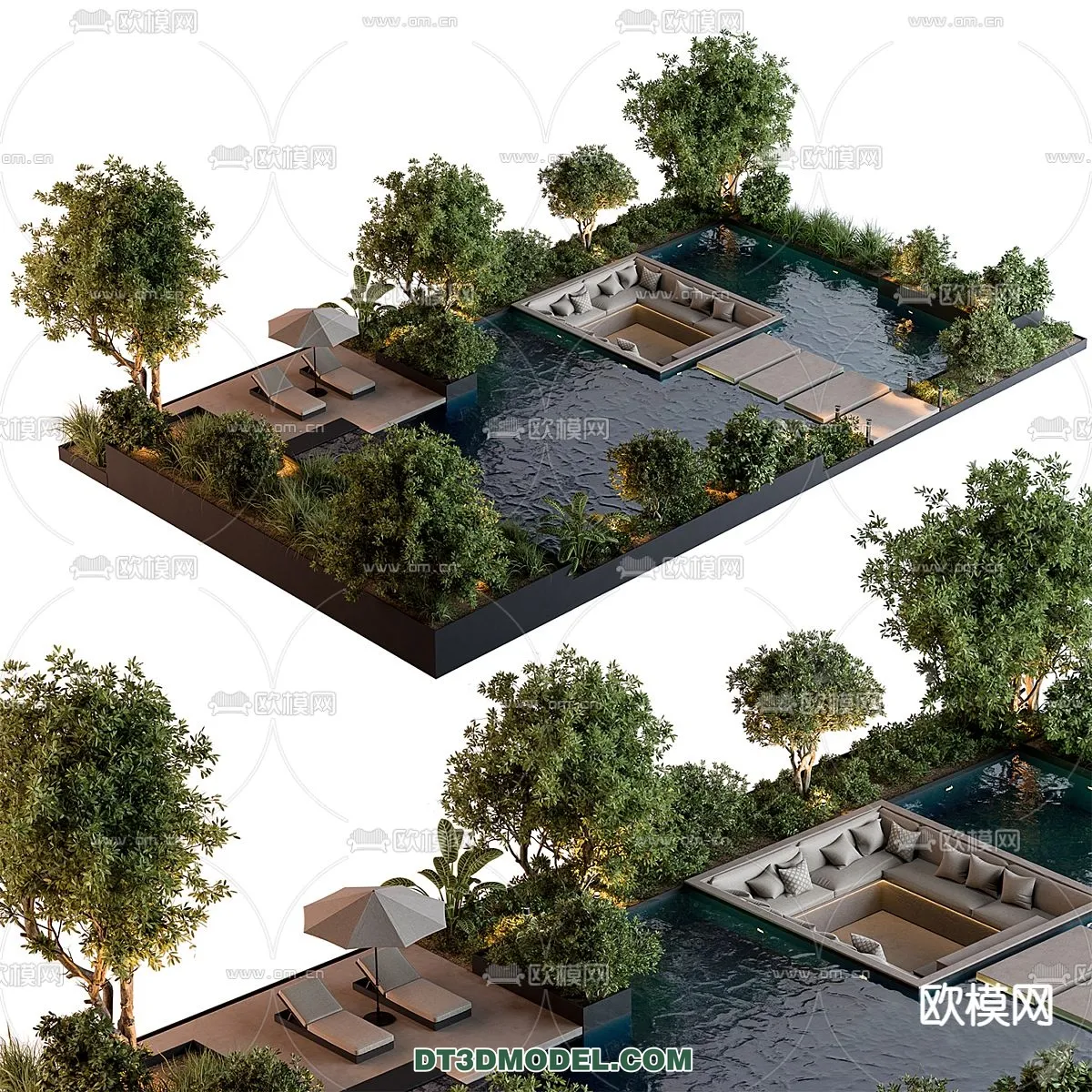 DECOR HELPER - EXTERIOR - POOL - CORONA - 3D MODEL - 1079