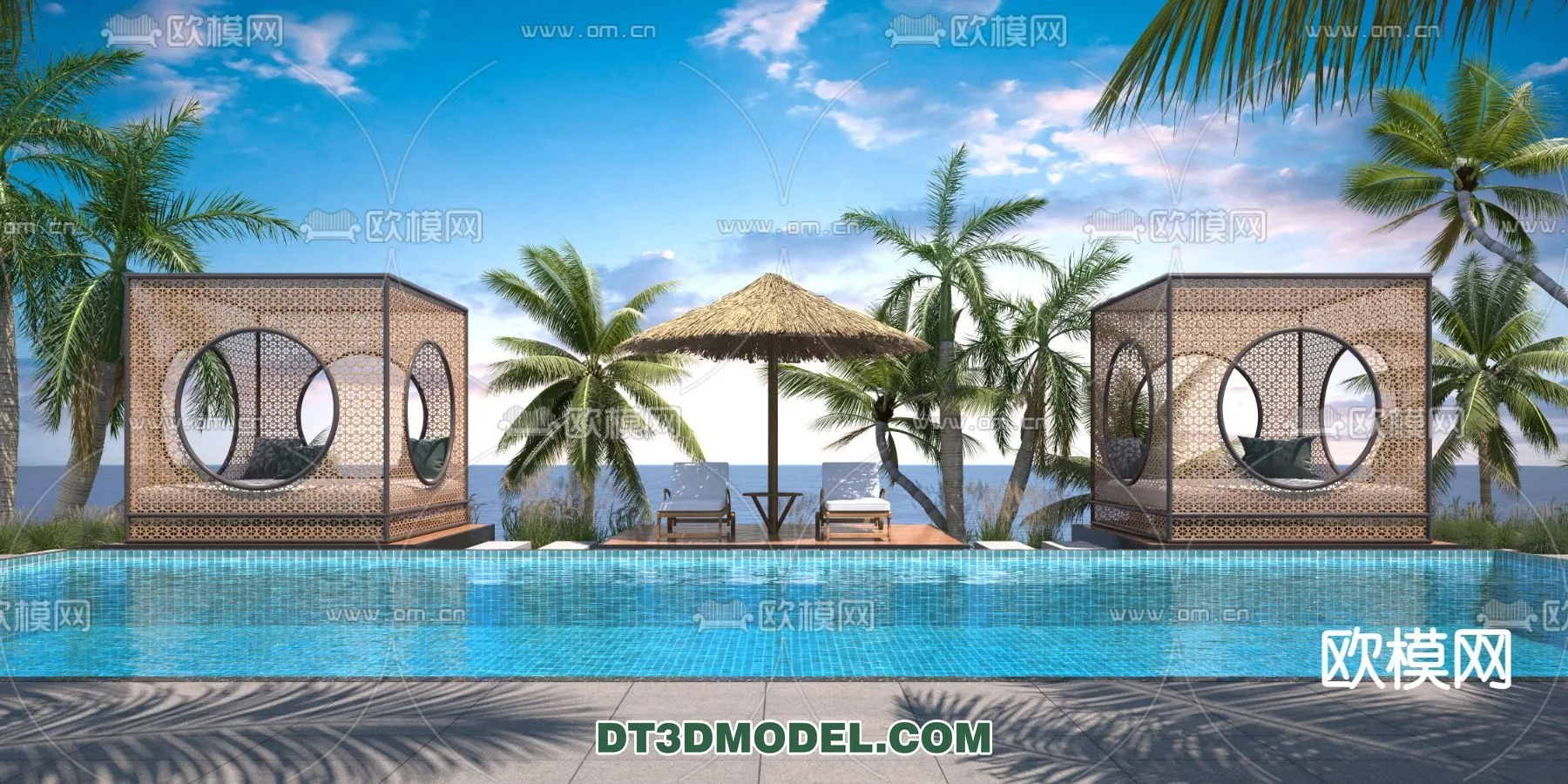 DECOR HELPER - EXTERIOR - POOL - VRAY / CORONA - 3D MODEL - 1002