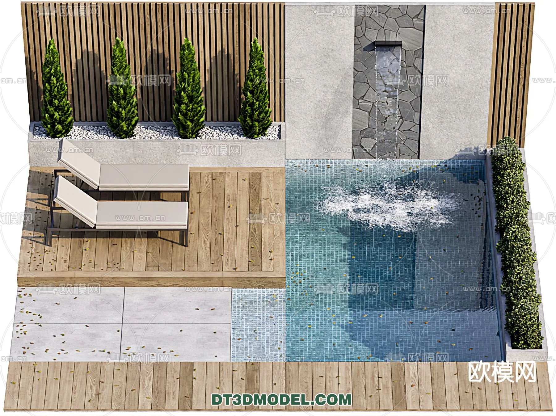 DECOR HELPER - EXTERIOR - POOL - VRAY / CORONA - 3D MODEL - 1003
