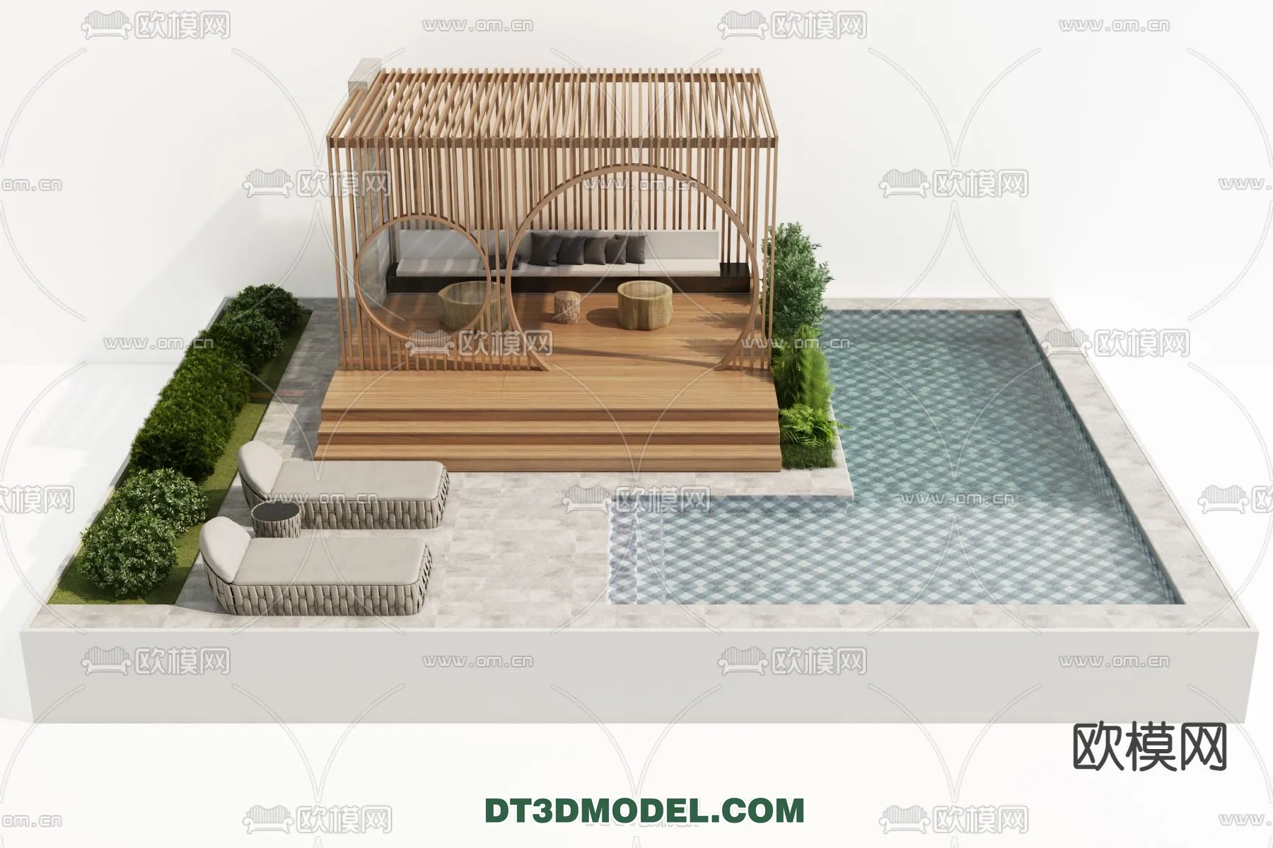 DECOR HELPER - EXTERIOR - POOL - VRAY / CORONA - 3D MODEL - 1005