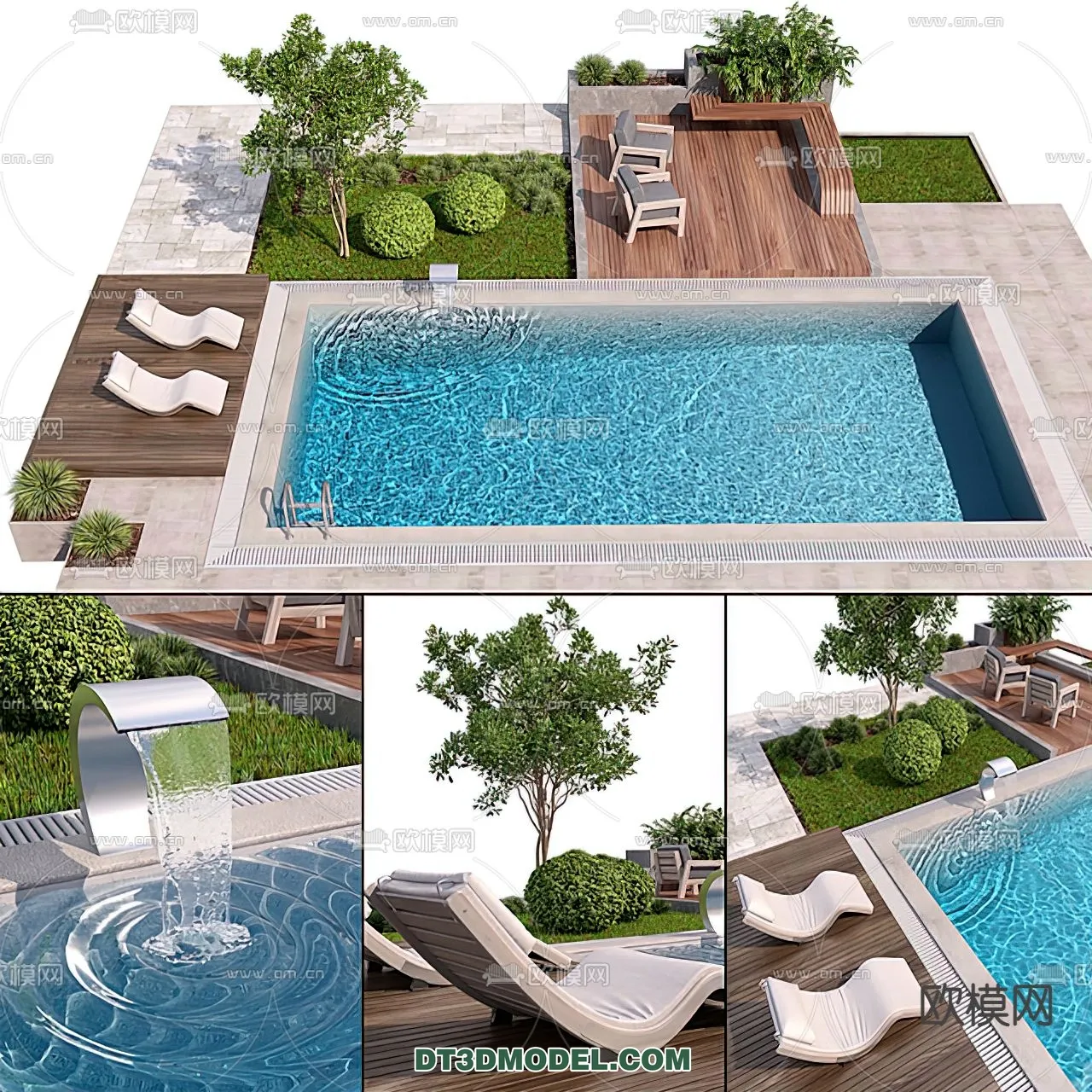 DECOR HELPER - EXTERIOR - POOL - VRAY / CORONA - 3D MODEL - 1008