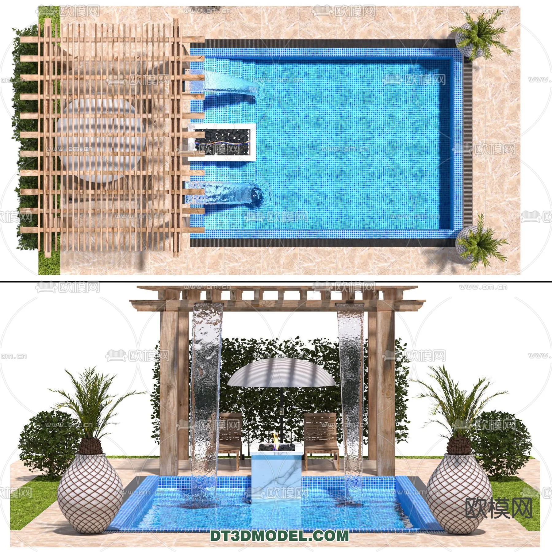 DECOR HELPER - EXTERIOR - POOL - VRAY / CORONA - 3D MODEL - 1011