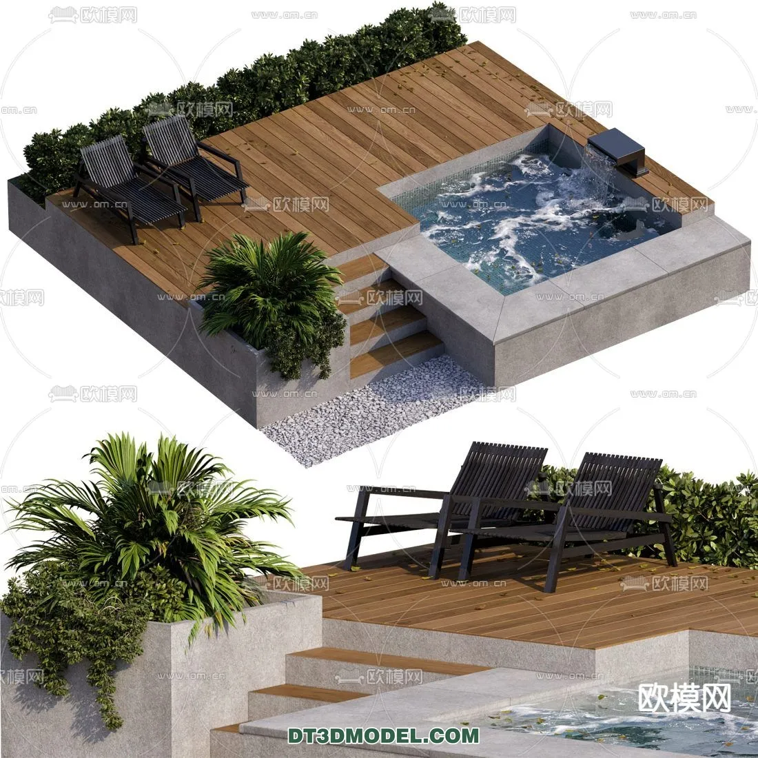DECOR HELPER - EXTERIOR - POOL - VRAY / CORONA - 3D MODEL - 1013