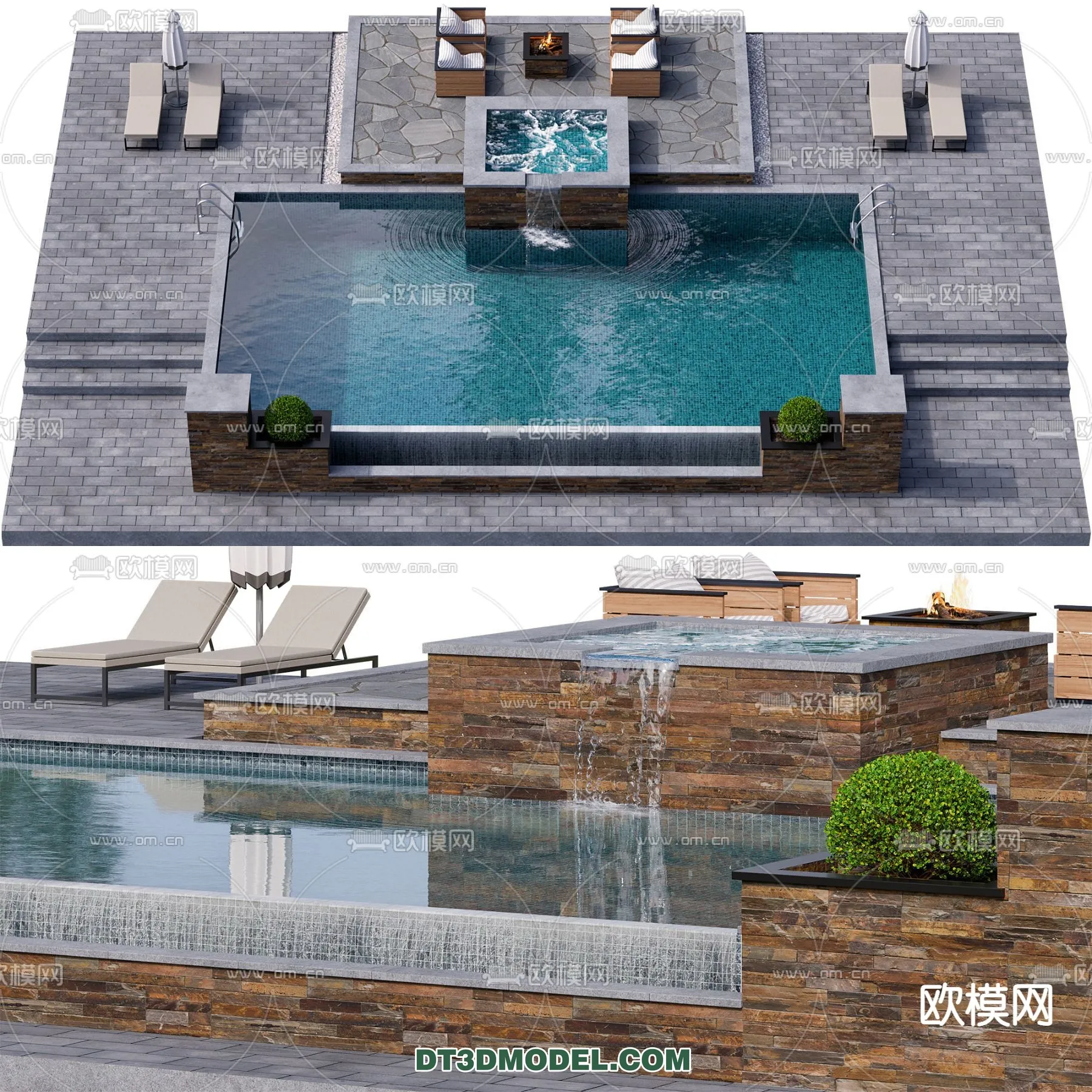 DECOR HELPER - EXTERIOR - POOL - VRAY / CORONA - 3D MODEL - 1017
