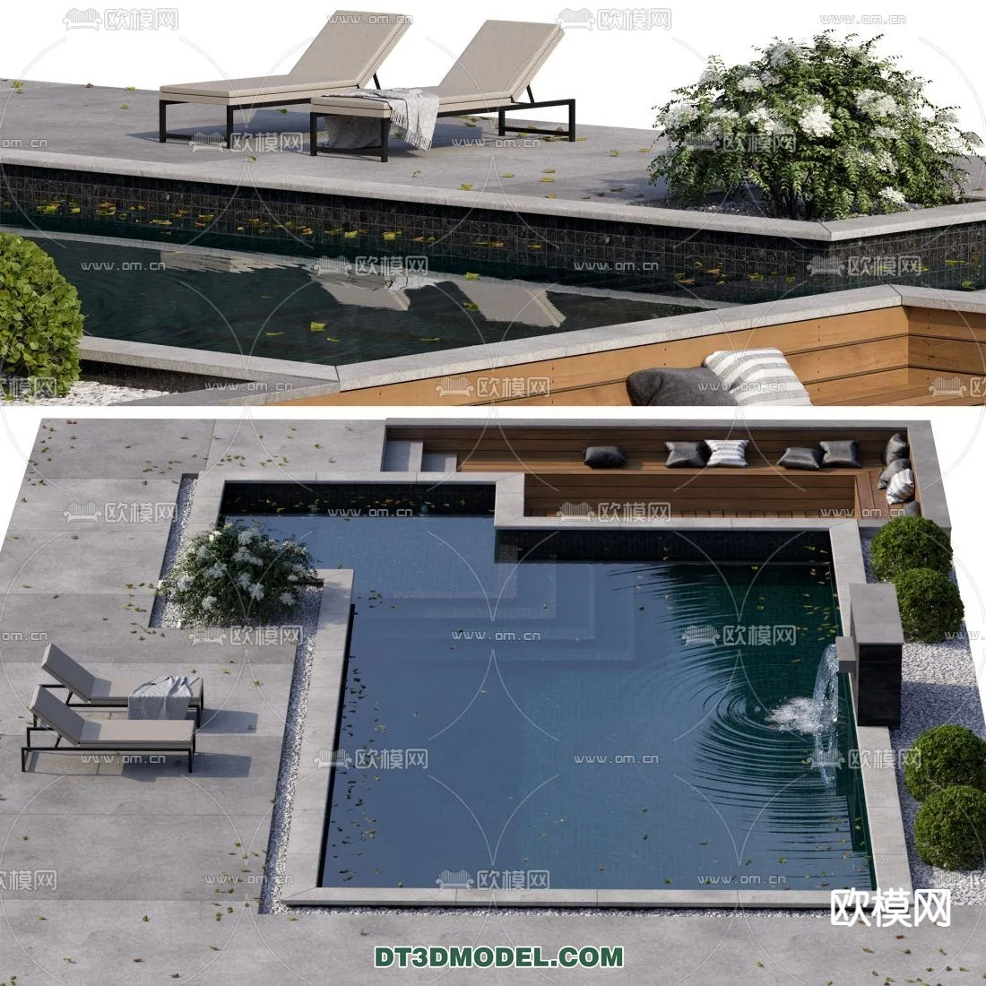 DECOR HELPER - EXTERIOR - POOL - VRAY / CORONA - 3D MODEL - 1018