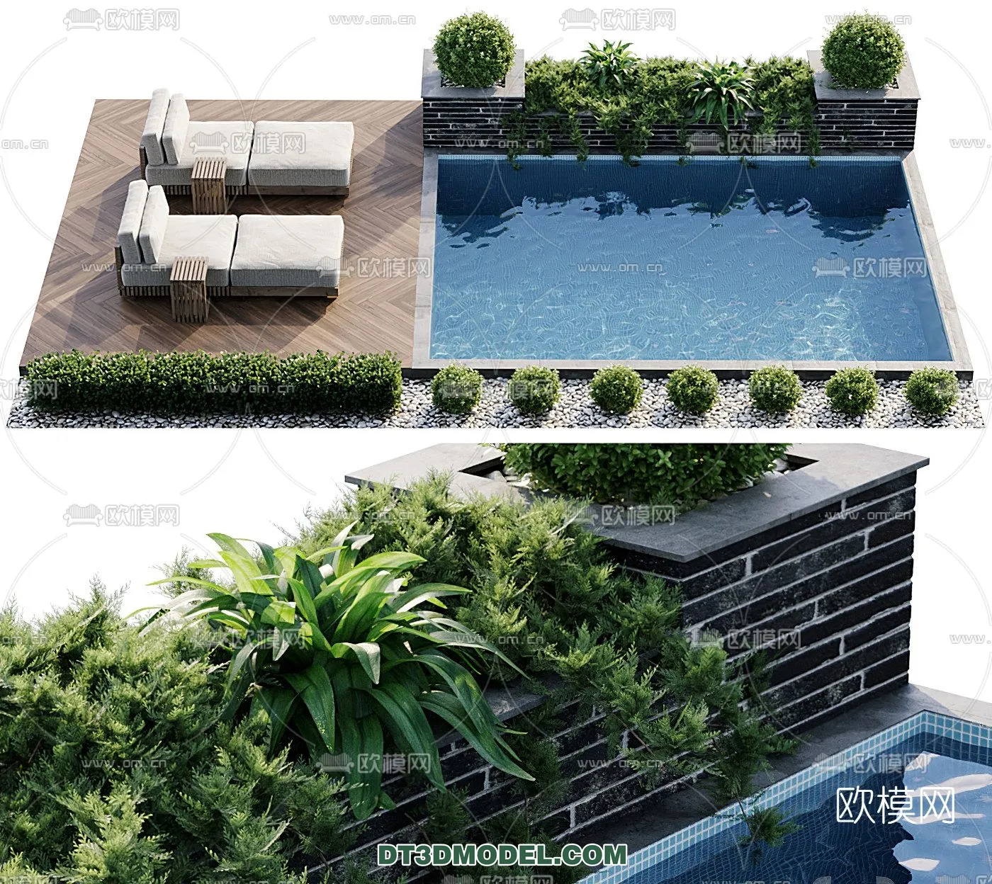 DECOR HELPER - EXTERIOR - POOL - VRAY / CORONA - 3D MODEL - 1019