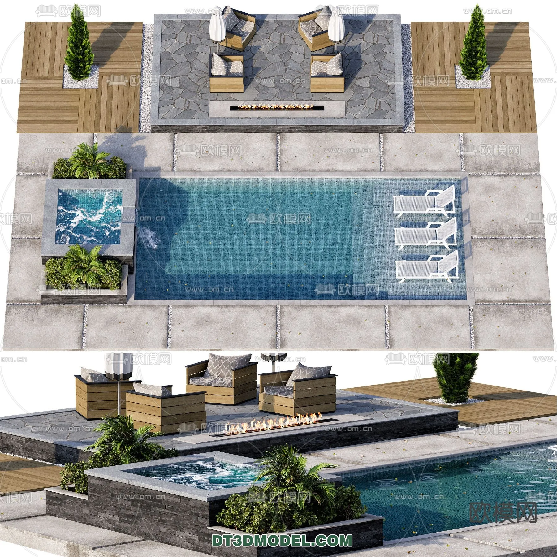 DECOR HELPER - EXTERIOR - POOL - VRAY / CORONA - 3D MODEL - 1026