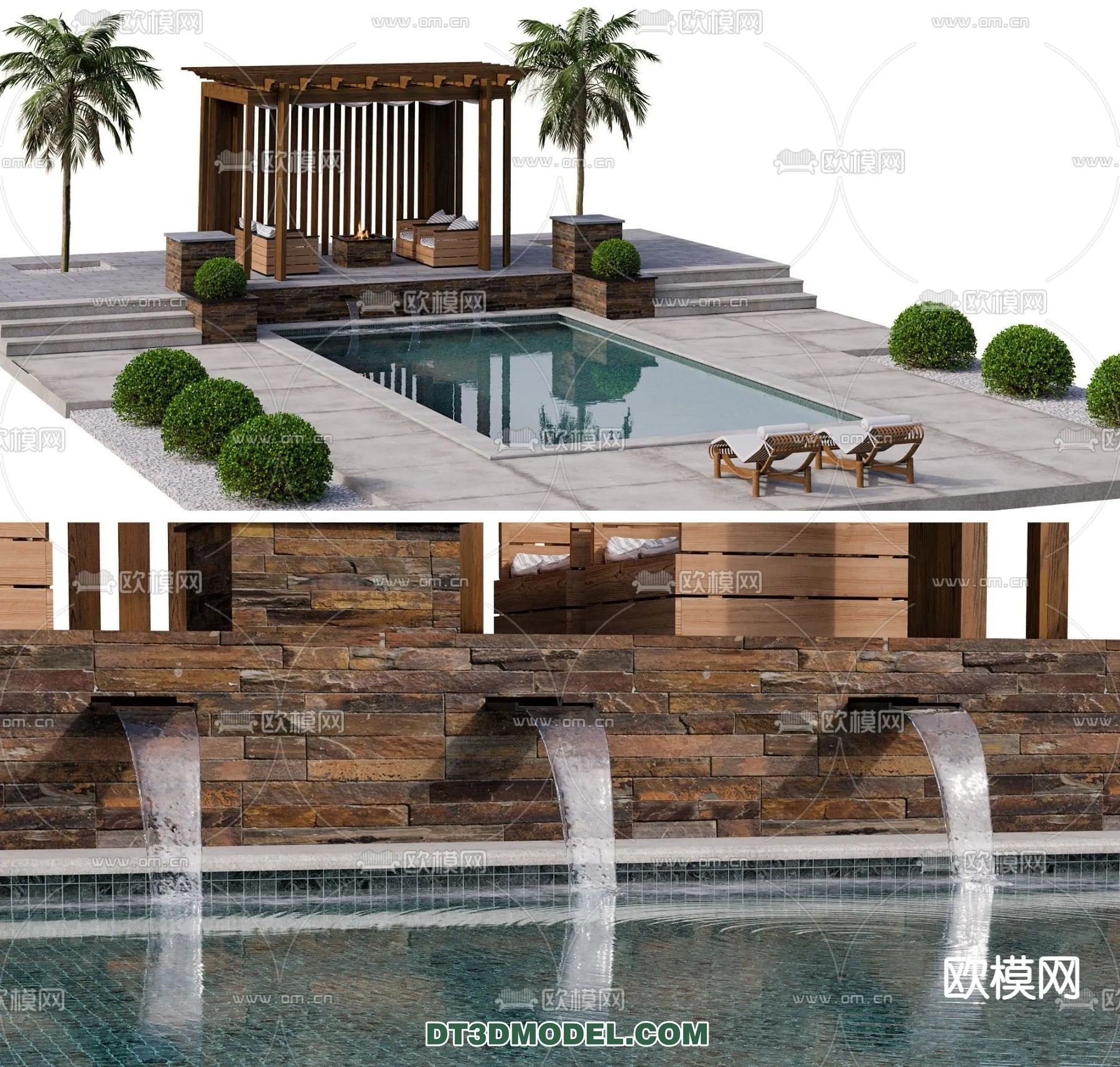 DECOR HELPER - EXTERIOR - POOL - VRAY / CORONA - 3D MODEL - 1029
