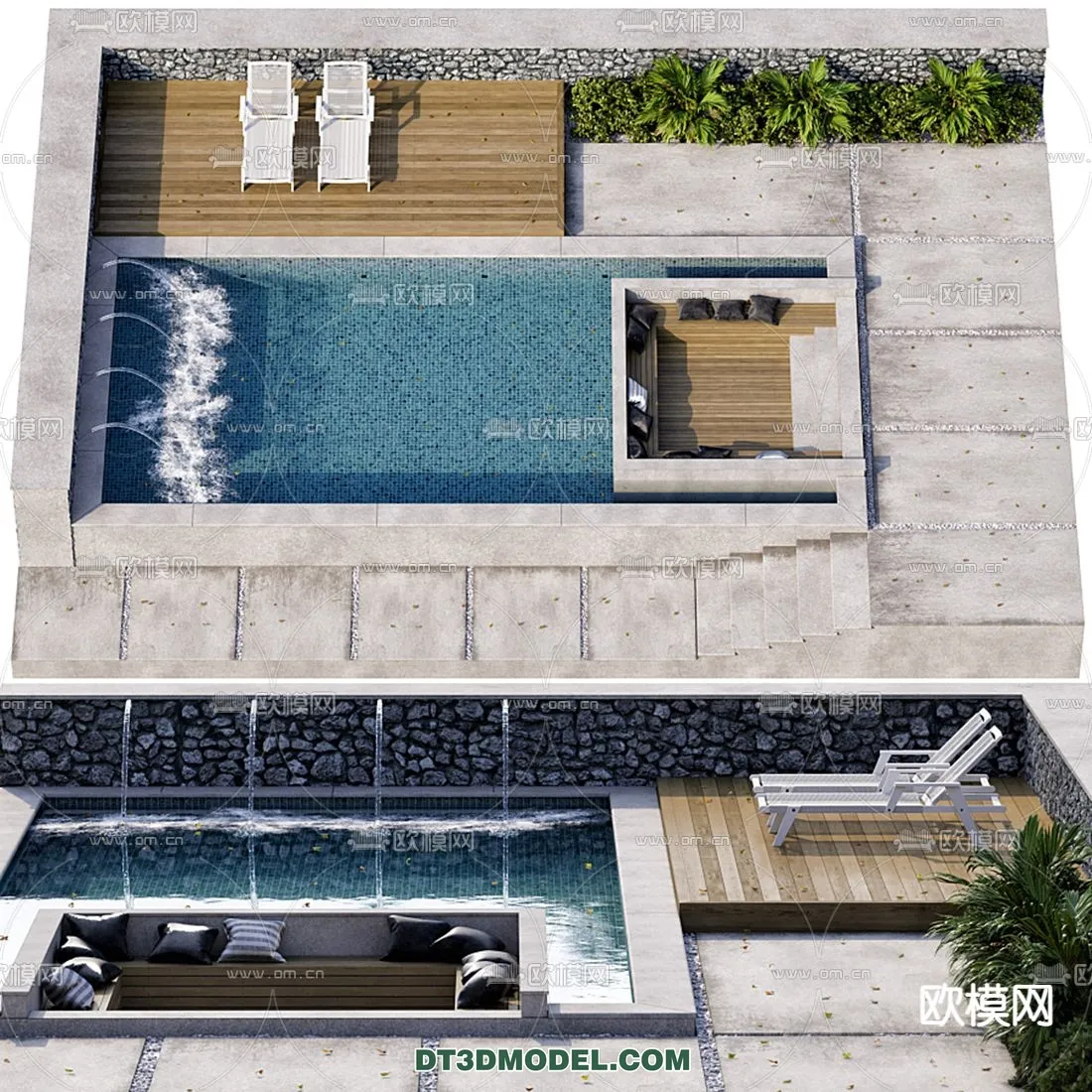 DECOR HELPER - EXTERIOR - POOL - VRAY / CORONA - 3D MODEL - 1036