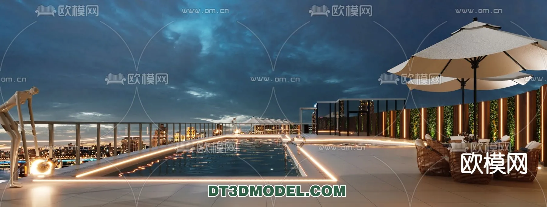 DECOR HELPER - EXTERIOR - POOL - VRAY / CORONA - 3D MODEL - 1053