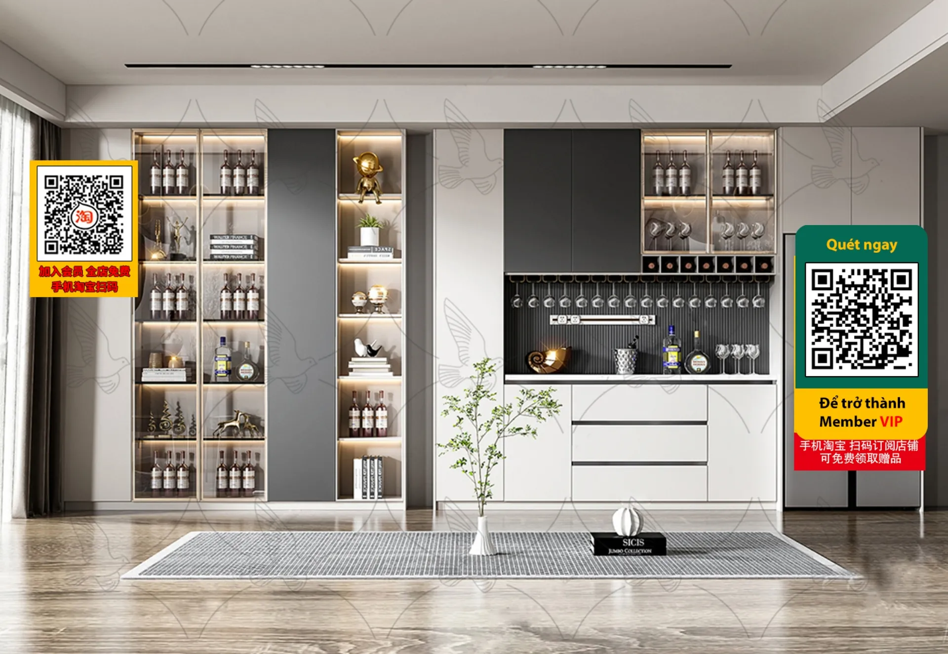 DECOR HELPER - INTERIOR - WINE SHOP - VRAY / CORONA - 3D MODEL - 4191
