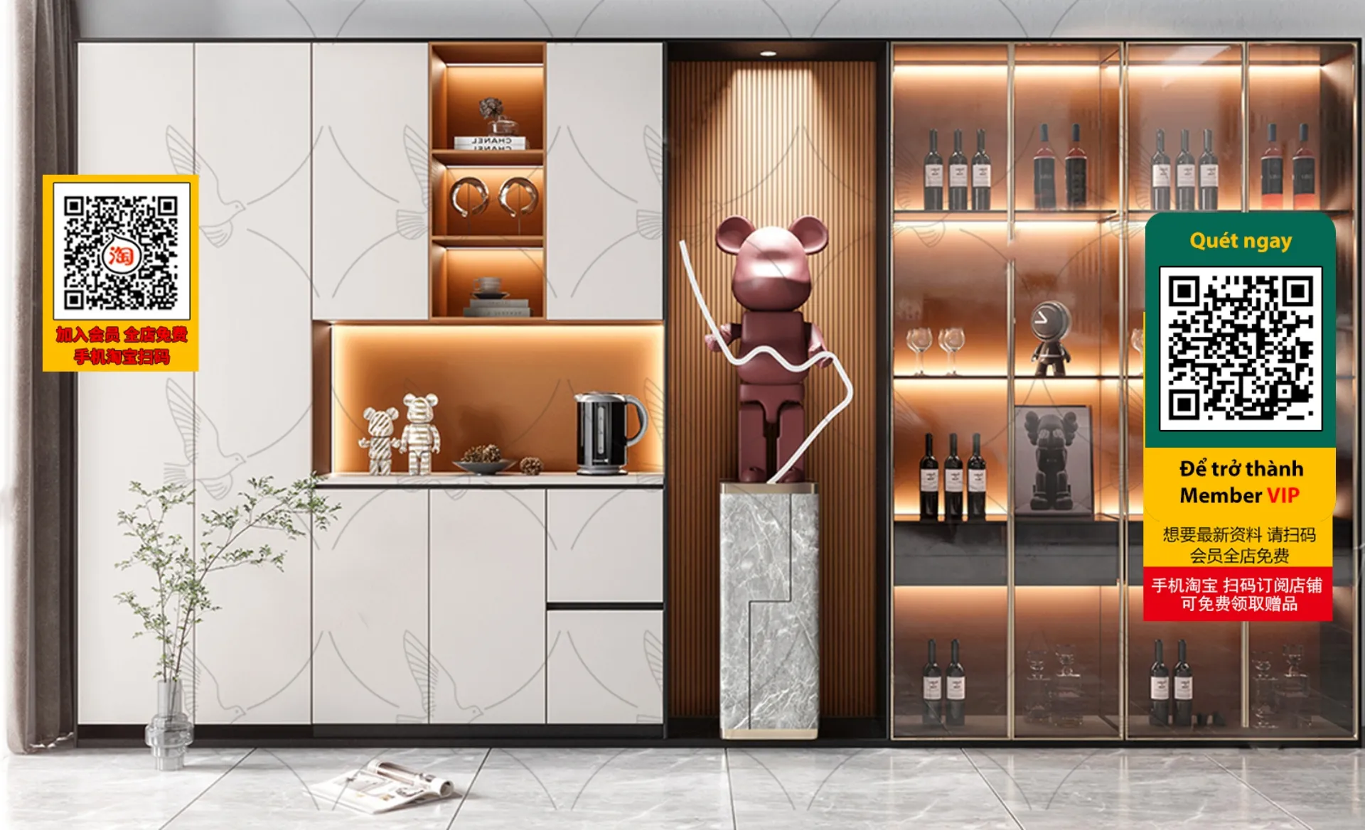 DECOR HELPER - INTERIOR - WINE SHOP - VRAY / CORONA - 3D MODEL - 4192