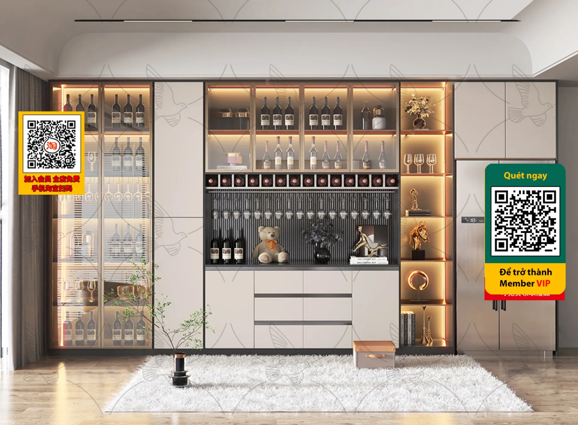 DECOR HELPER - INTERIOR - WINE SHOP - VRAY / CORONA - 3D MODEL - 4195