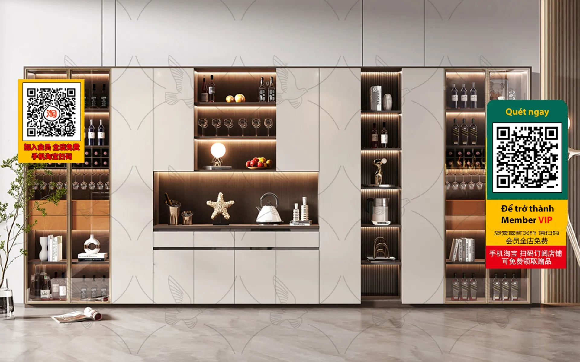 DECOR HELPER - INTERIOR - WINE SHOP - VRAY / CORONA - 3D MODEL - 4197