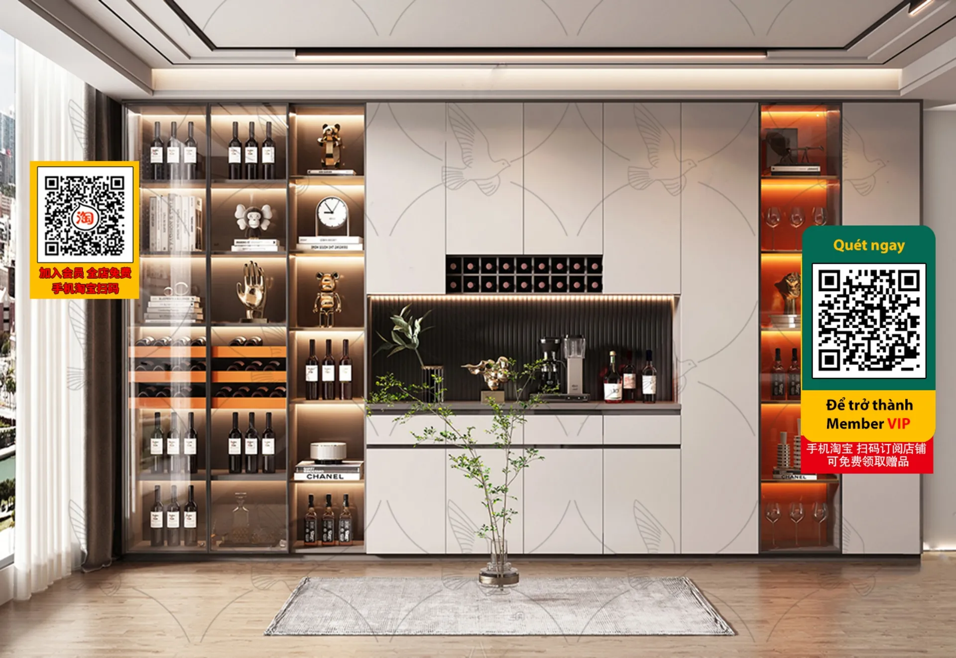 DECOR HELPER - INTERIOR - WINE SHOP - VRAY / CORONA - 3D MODEL - 4201