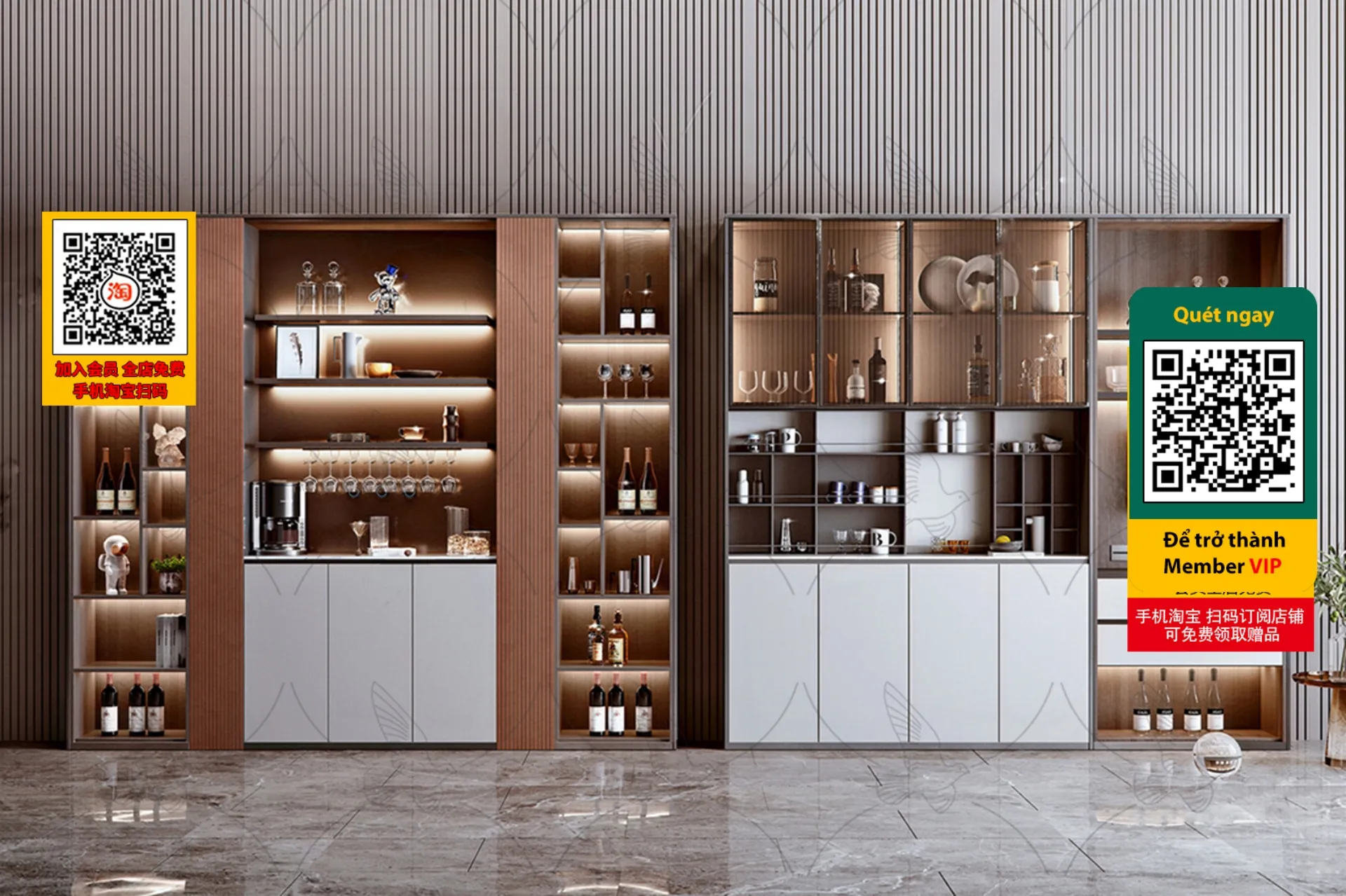 DECOR HELPER - INTERIOR - WINE SHOP - VRAY / CORONA - 3D MODEL - 4202