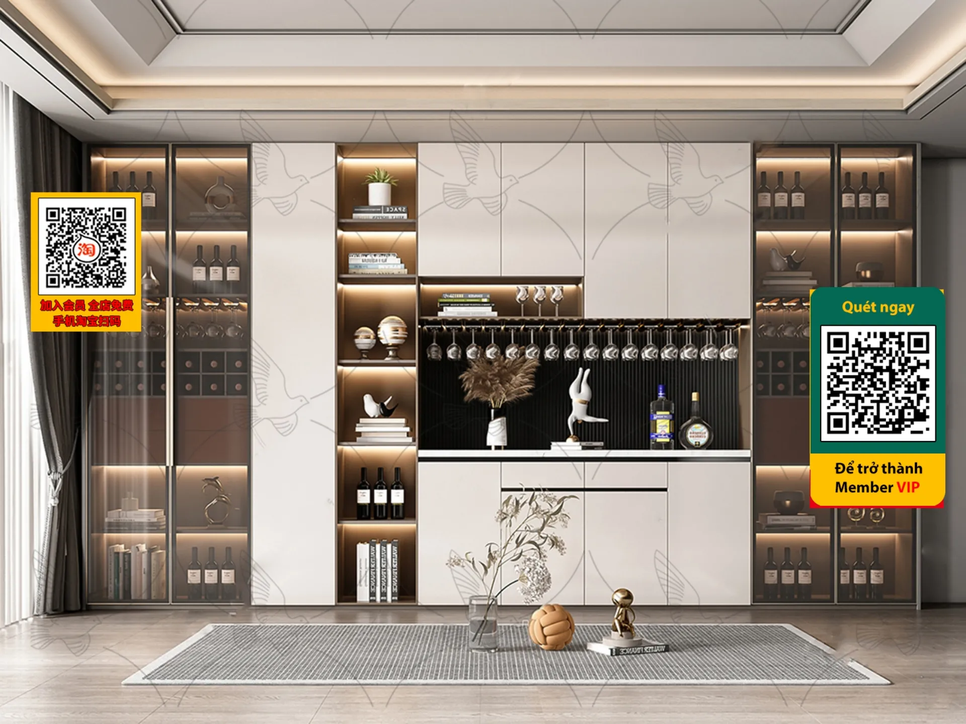 DECOR HELPER - INTERIOR - WINE SHOP - VRAY / CORONA - 3D MODEL - 4204