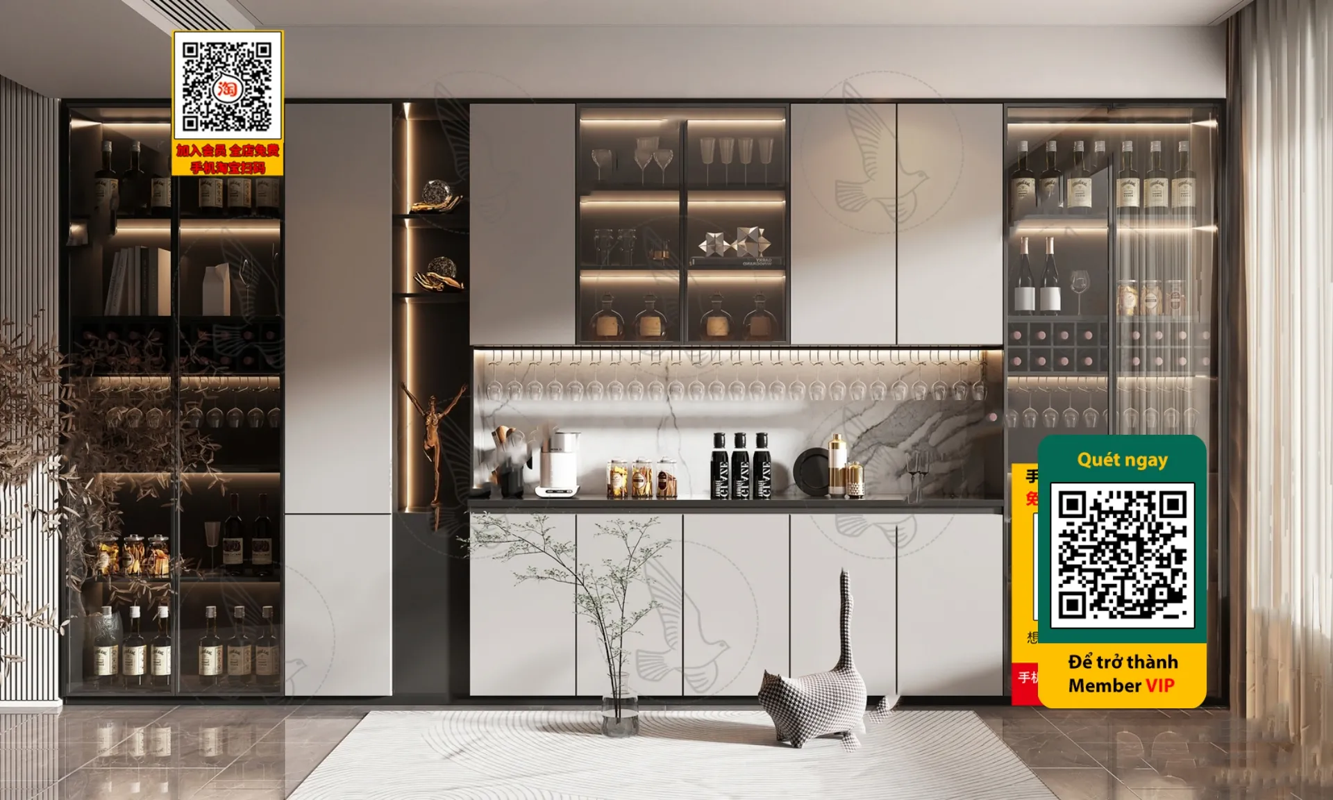 DECOR HELPER - INTERIOR - WINE SHOP - VRAY / CORONA - 3D MODEL - 4567