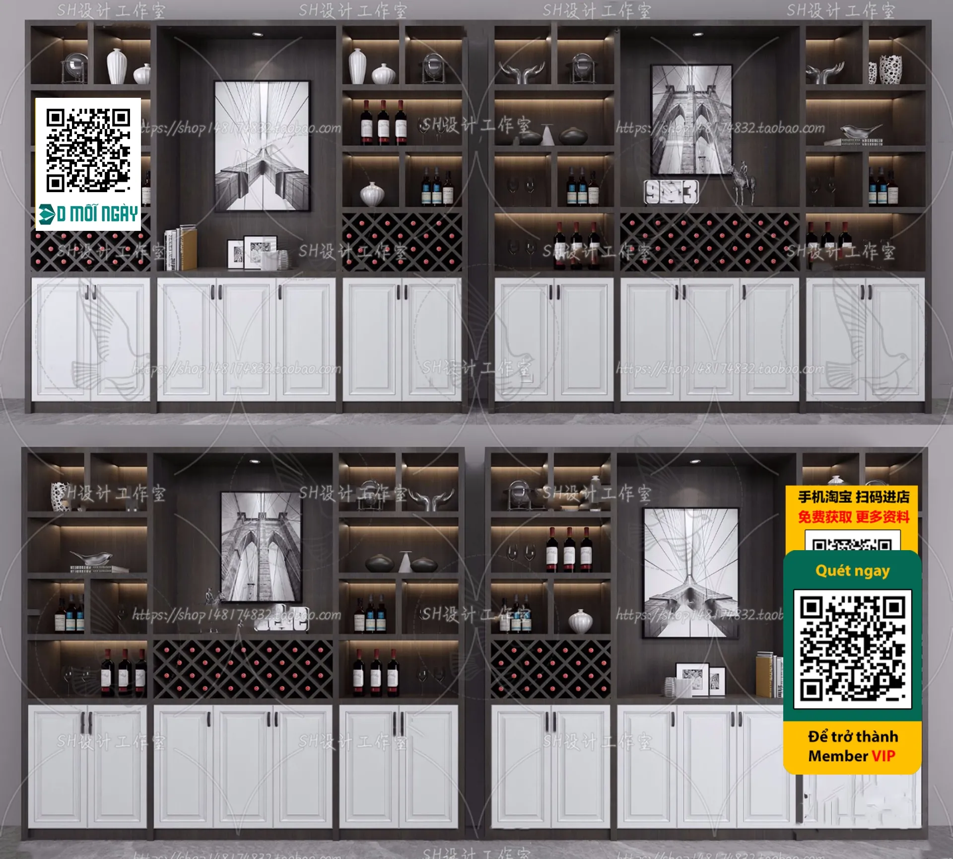 DECOR HELPER - INTERIOR - WINE SHOP - VRAY / CORONA - 3D MODEL - 5171