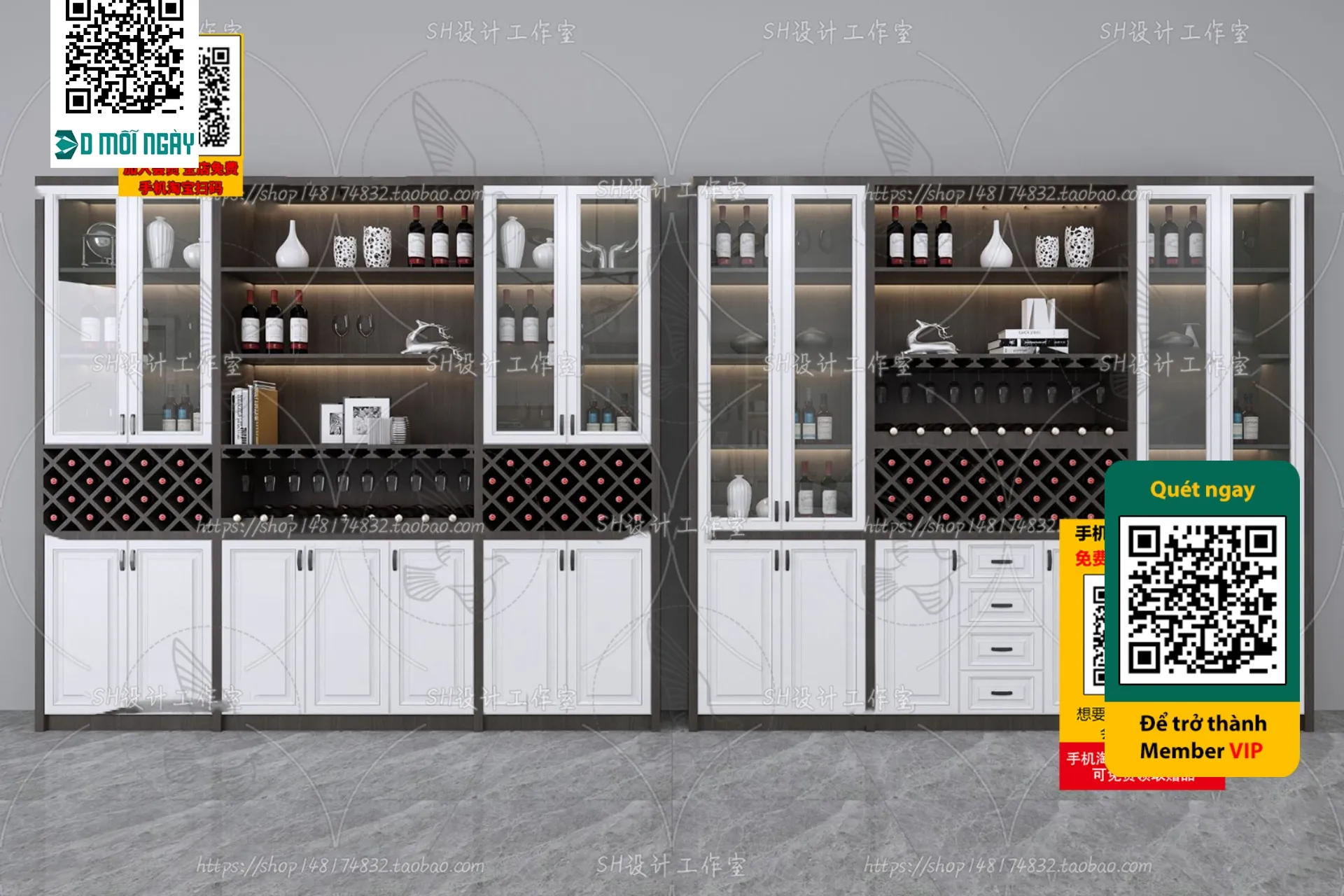 DECOR HELPER - INTERIOR - WINE SHOP - VRAY / CORONA - 3D MODEL - 5173
