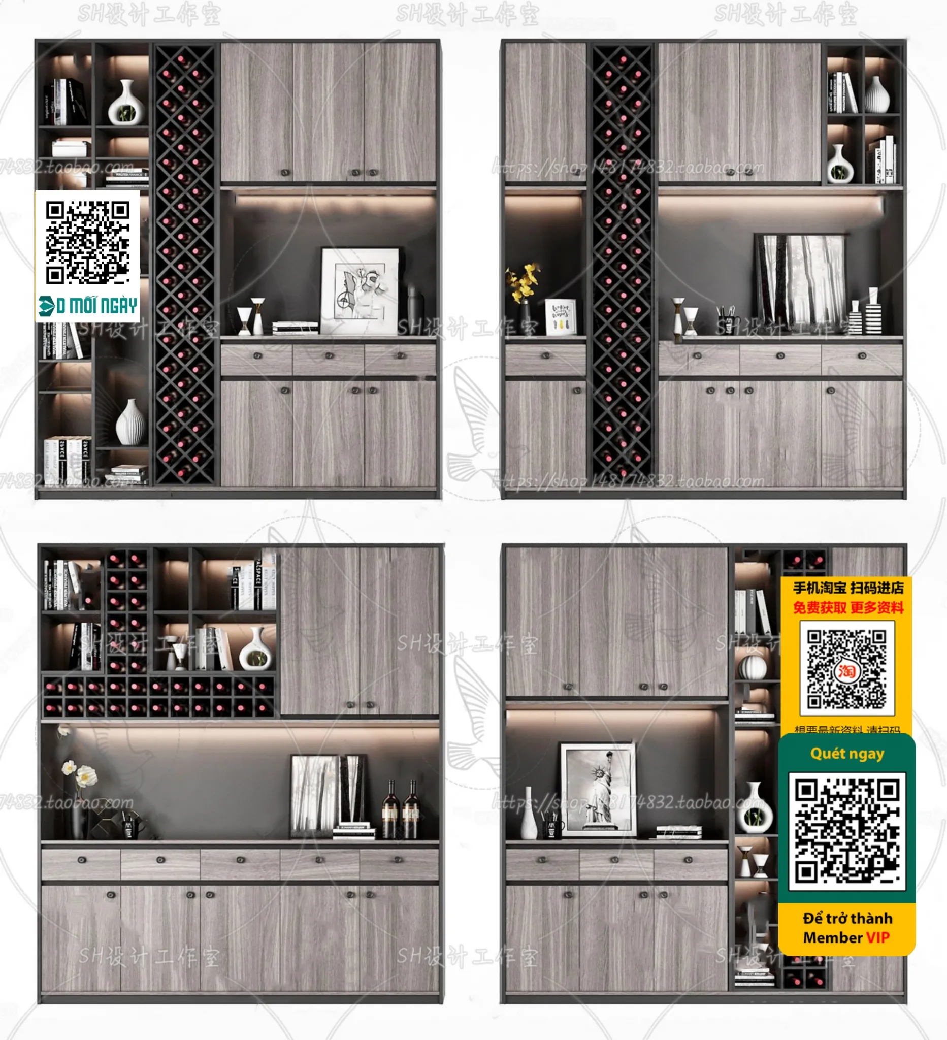 DECOR HELPER - INTERIOR - WINE SHOP - VRAY / CORONA - 3D MODEL - 5176