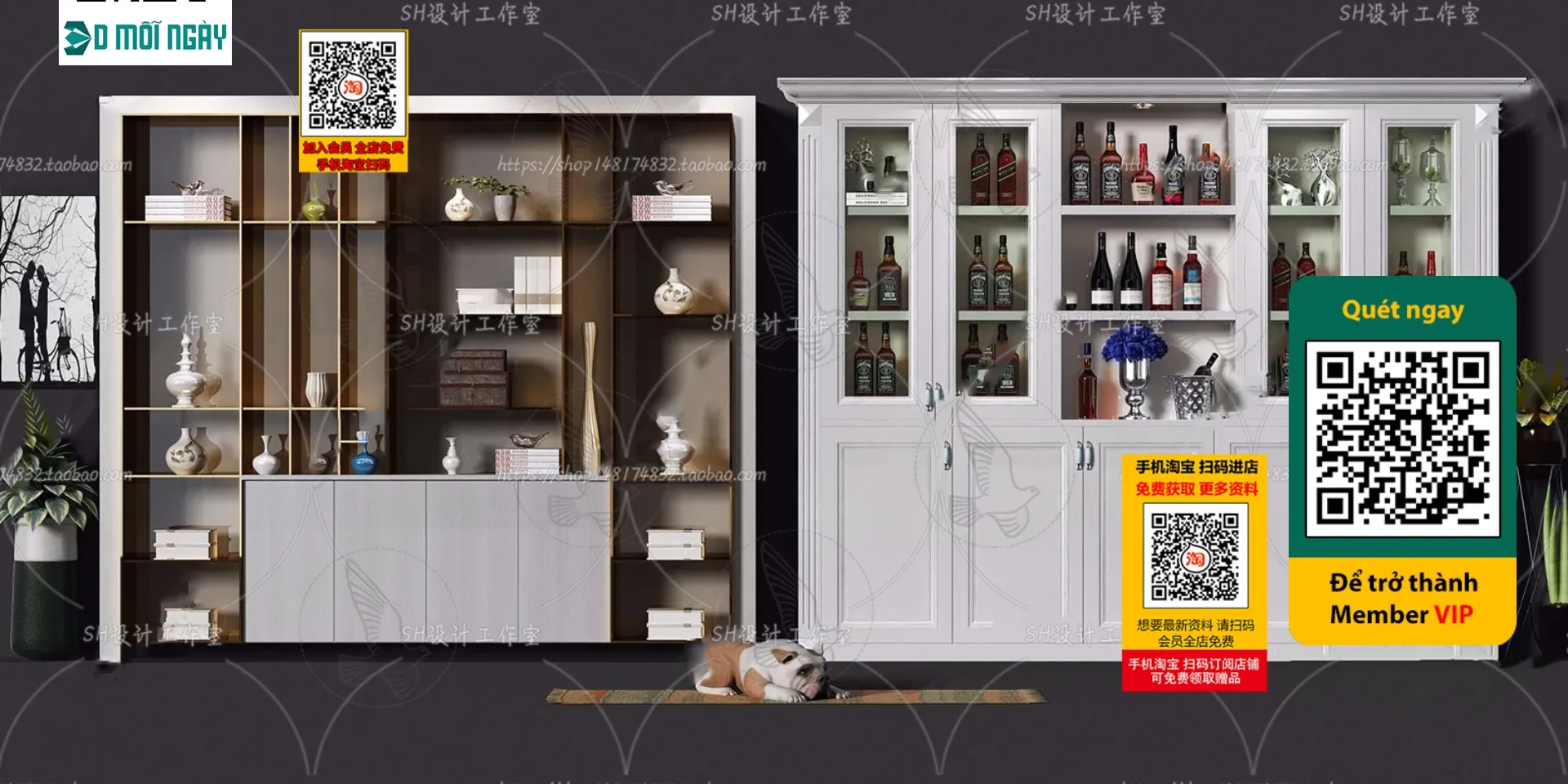 DECOR HELPER - INTERIOR - WINE SHOP - VRAY / CORONA - 3D MODEL - 5177