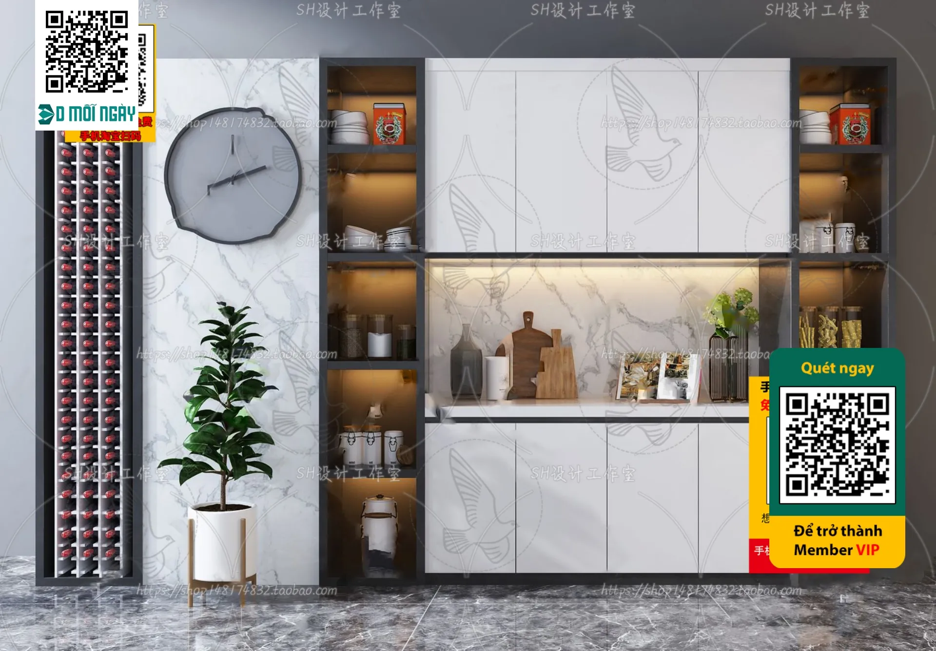 DECOR HELPER - INTERIOR - WINE SHOP - VRAY / CORONA - 3D MODEL - 5178