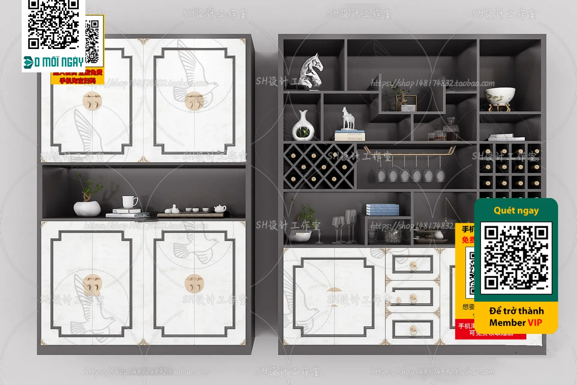 DECOR HELPER - INTERIOR - WINE SHOP - VRAY / CORONA - 3D MODEL - 5181