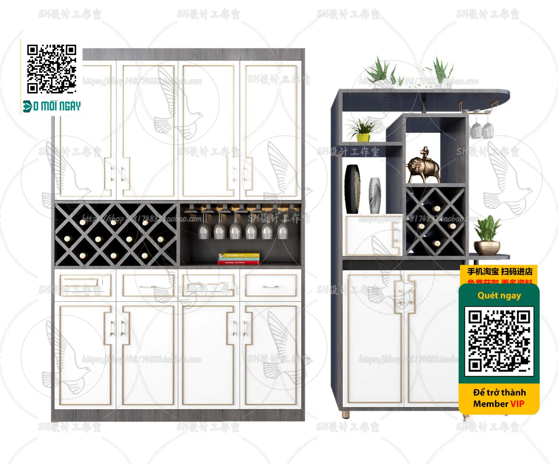 DECOR HELPER - INTERIOR - WINE SHOP - VRAY / CORONA - 3D MODEL - 5184