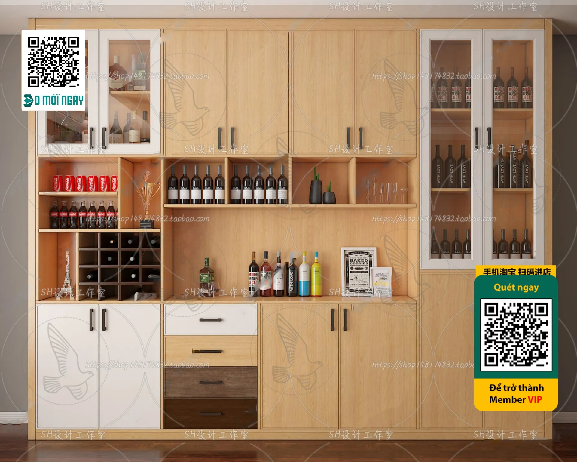 DECOR HELPER - INTERIOR - WINE SHOP - VRAY / CORONA - 3D MODEL - 5186