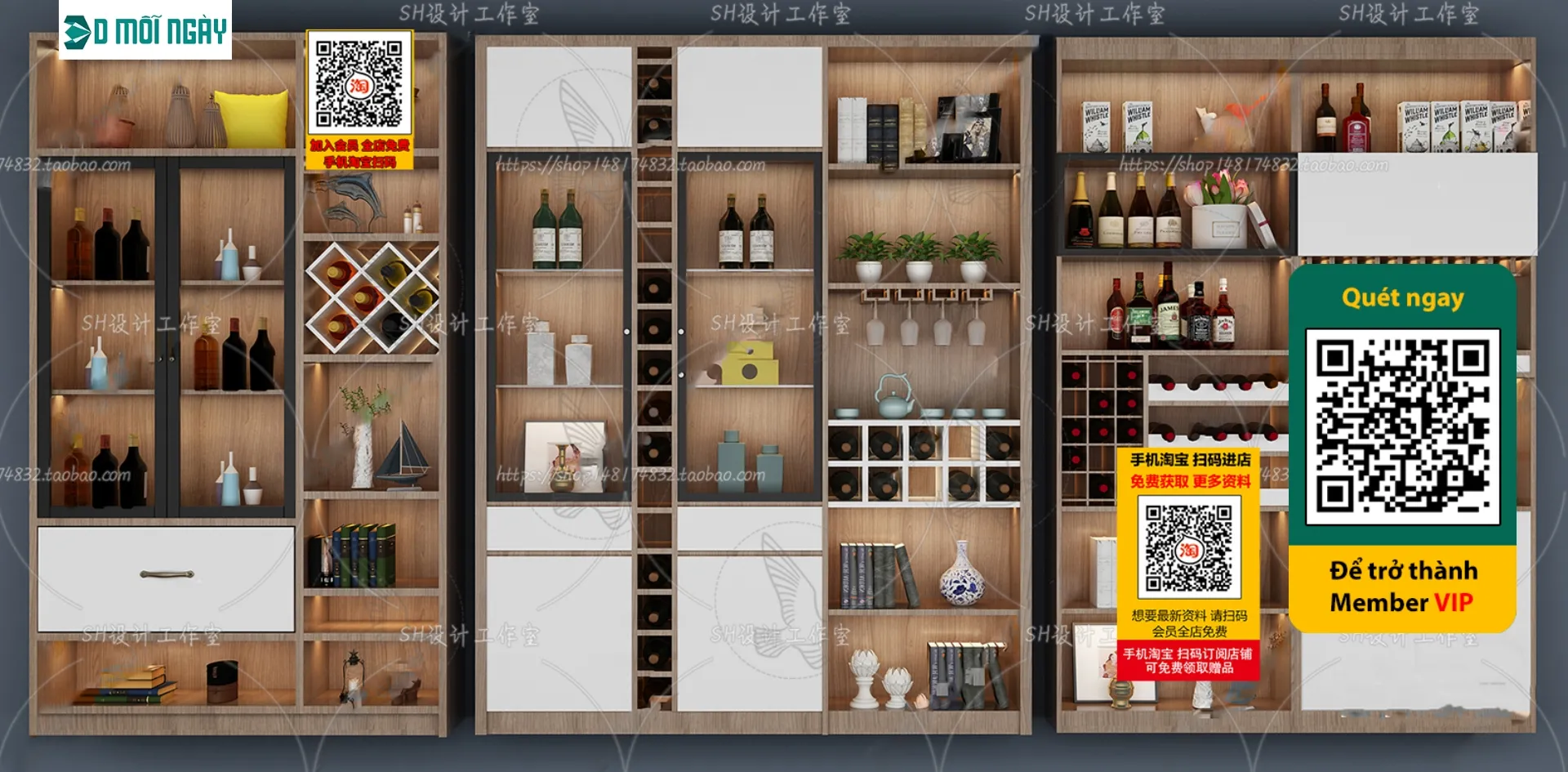 DECOR HELPER - INTERIOR - WINE SHOP - VRAY / CORONA - 3D MODEL - 5188