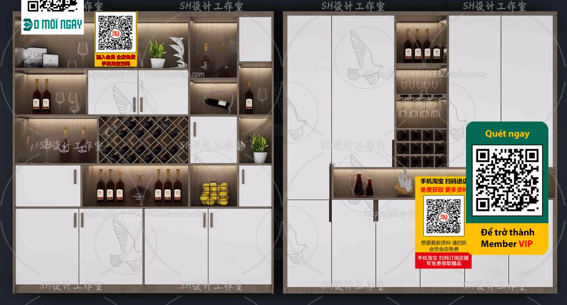 DECOR HELPER - INTERIOR - WINE SHOP - VRAY / CORONA - 3D MODEL - 5190